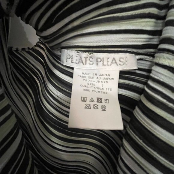 Issey Miyake Black and White Striped Midi Dress - Picture 3 of 3